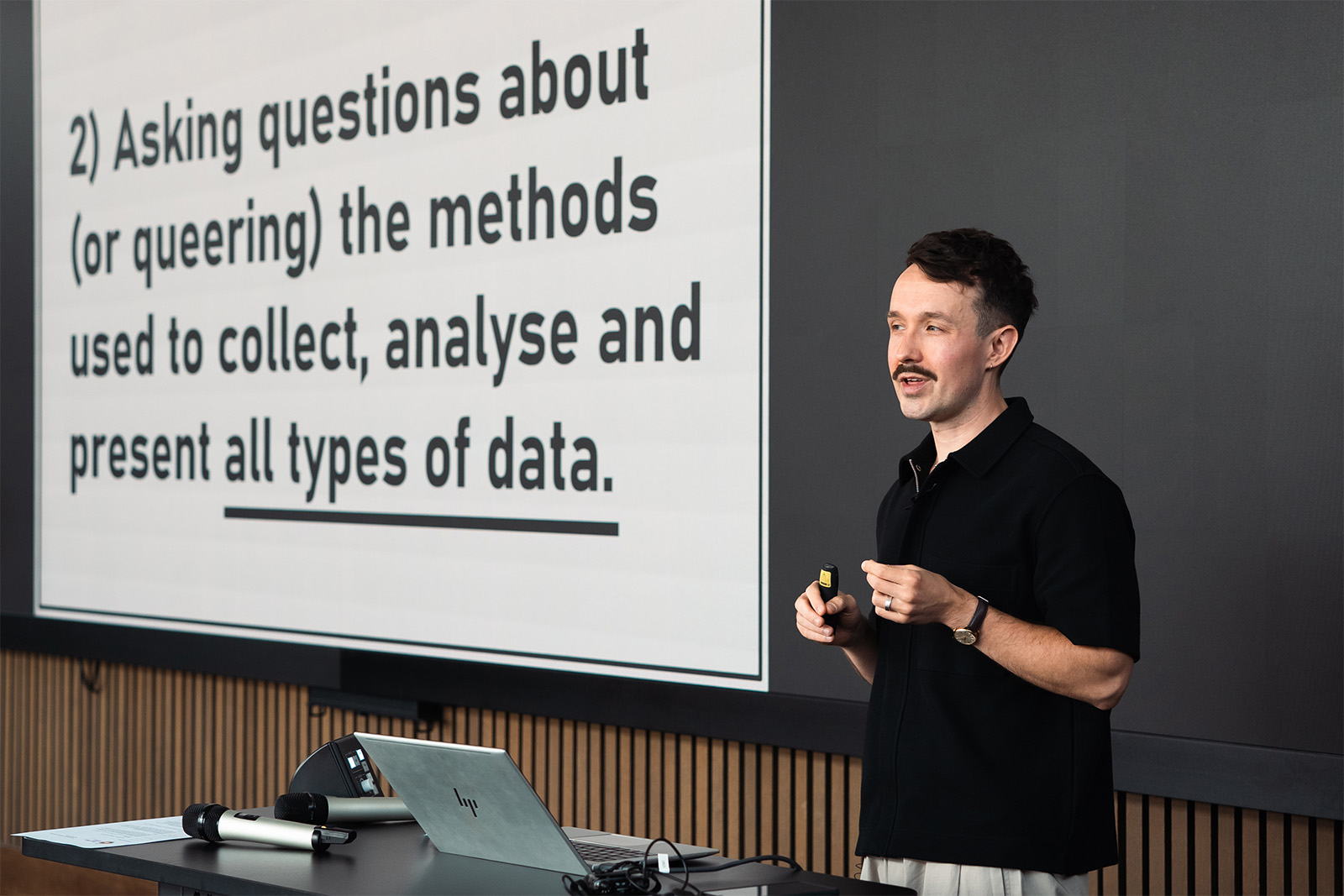 Opening speech by Kevin Guyan, addressing the urgent need for inclusive data practices.