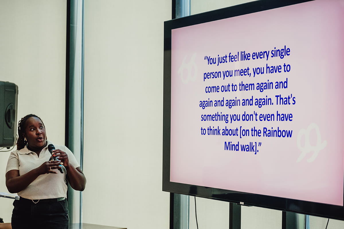 Natasha Burton sharing insights from the Rainbow Mind research