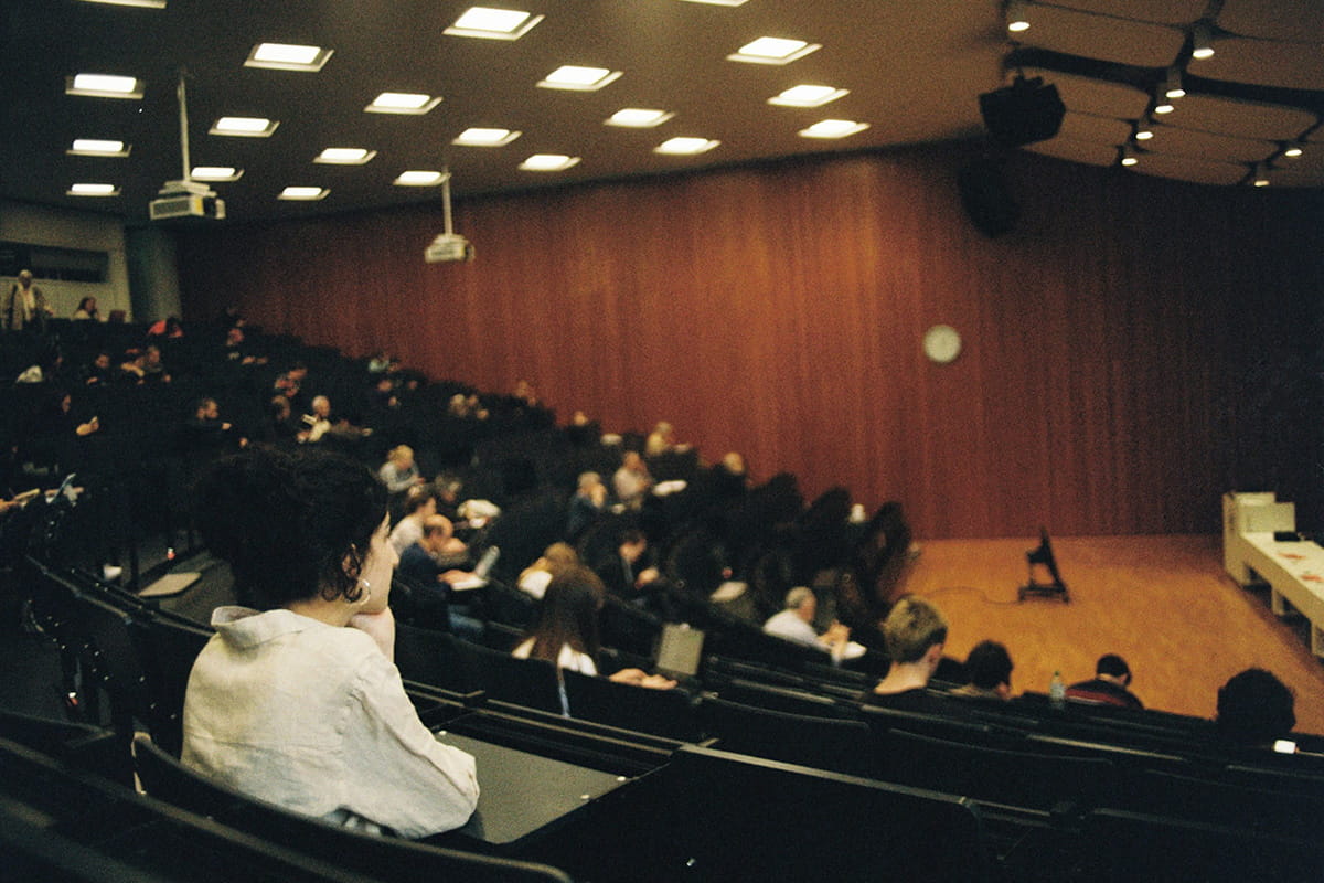 People sitting in a lecture theatre